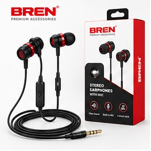 Stereo earphones with mic